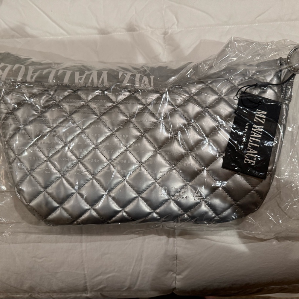 MZ Wallace Matte Silver Crossbody Bag - Picture 7 of 9